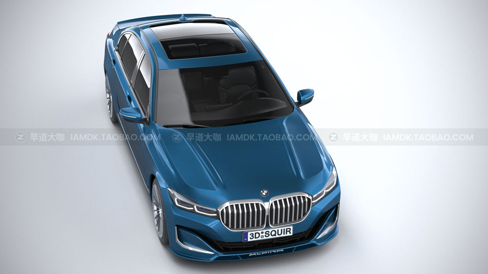 宝马BMW Alpina b7(2020)豪华轿车外观设计3D模型素材 BMW Alpina B7 2020 3D Model_img_2