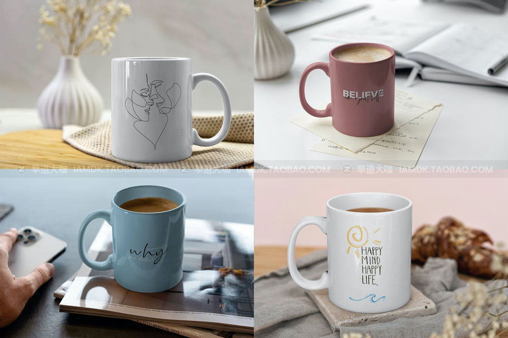 23款时尚品牌Logo设计陶瓷马克咖啡杯贴图展示样机PS模板素材 Mug MockUp Lifestyle Set_img_2