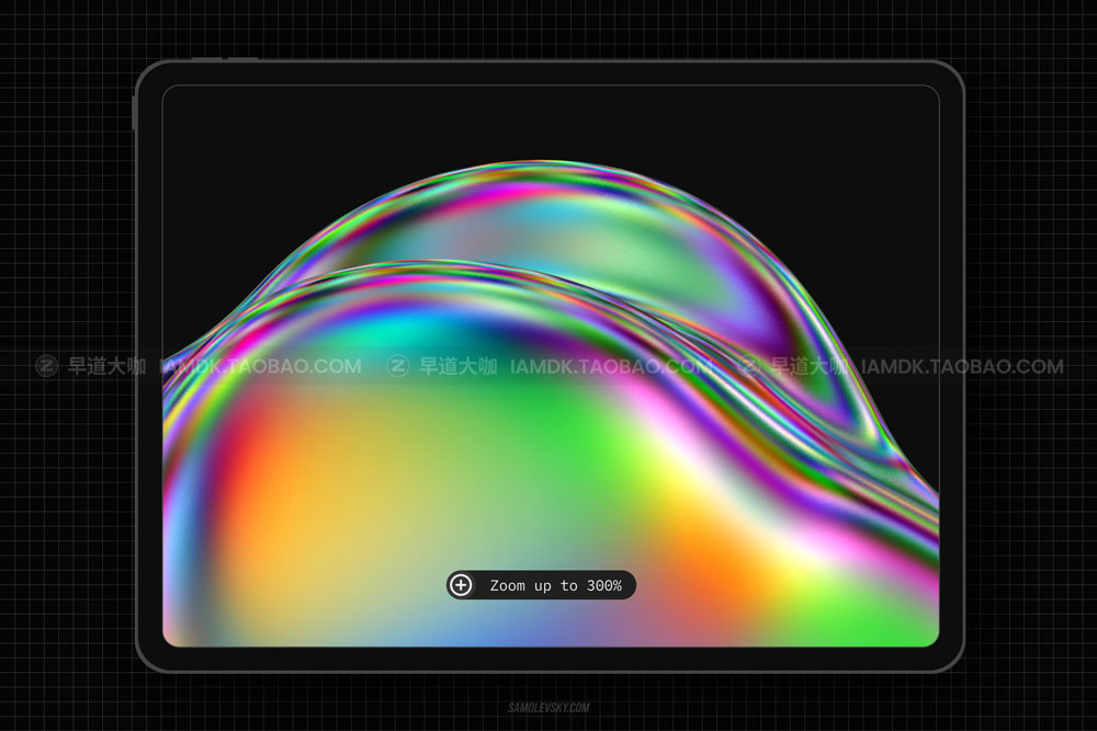 潮流虹彩流体酸性渐变3D抽象几何图形PNG免扣图片设计素材 Iridescent fluid 3D shapes pack_img_2