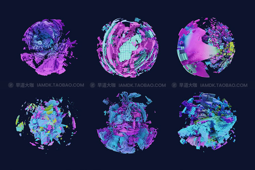 24款艺术抽象3D立体炫彩科幻爆炸宇宙球体星球PNG免抠图片素材 Spheria | Abstract 3D Spheres | Vol. 01_img_2