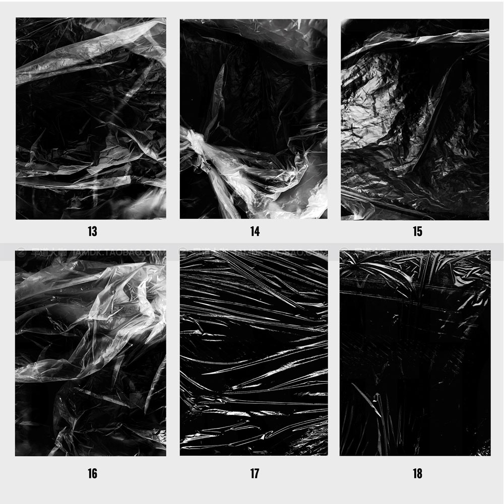 33款逼真潮流复古透明褶皱塑料包装纸肌理背景底纹图片设计素材 Plastic Overlays Vol. 1_img_2