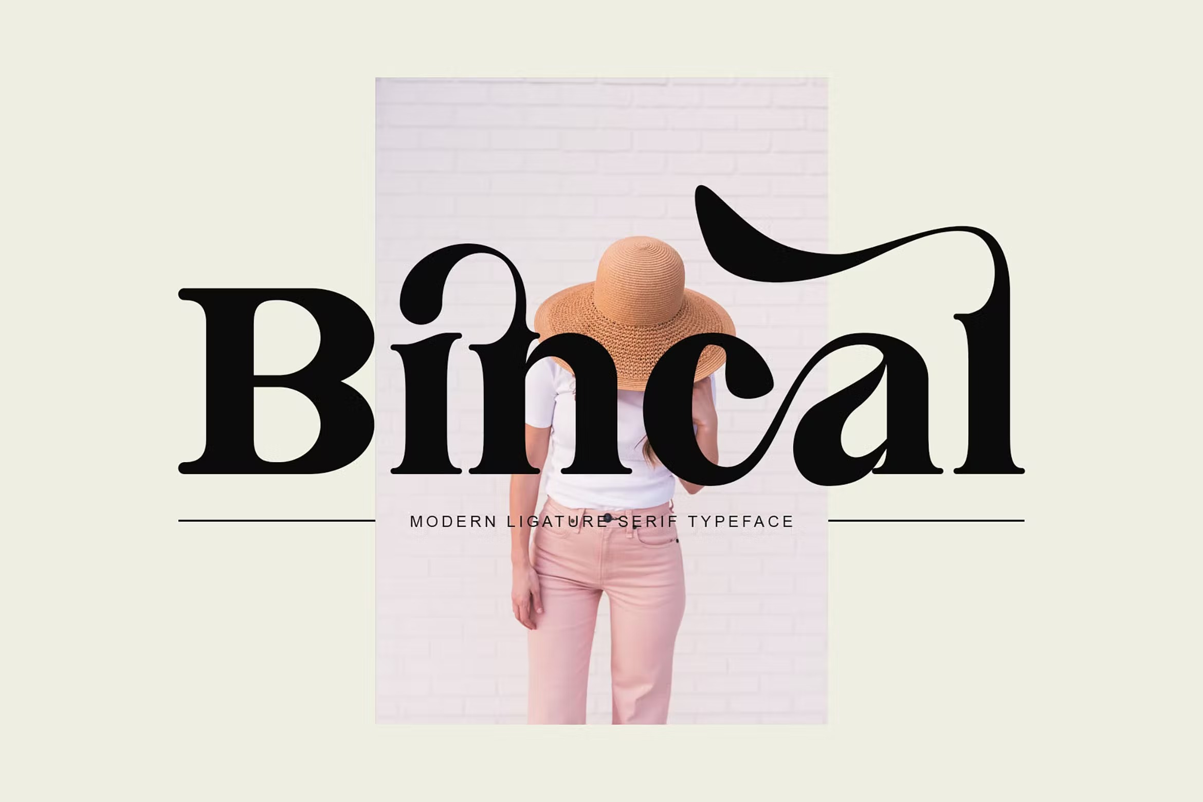 优雅复古杂志海报徽标logo设计衬线英文字体 Bincal Ligature Serif Typeface_img_2