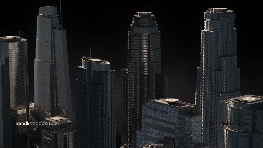 【80G】现代城市建筑楼房大厦3D模型 C4D/MAX/FBX/OBJ/Maya/Blender等 Kitbash3d – Los Angeles_img_2