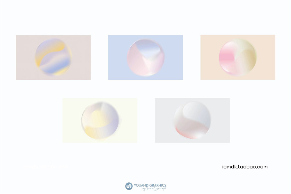 10款炫彩时尚梦幻弥散光渐变圆形球体背景底纹Ps分层素材源文件 Gradient Spheres Backgrounds_img_2