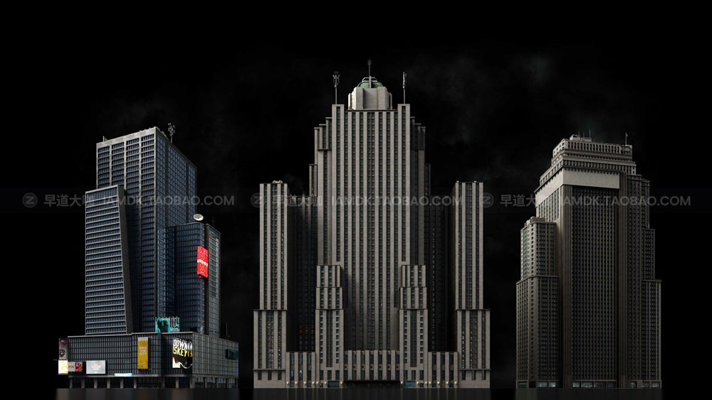 曼哈顿现代城市建筑楼房3D模型 C4D/MAX/FBX/OBJ/Maya/Blender等 Kitbash3d – Manhattan_img_2