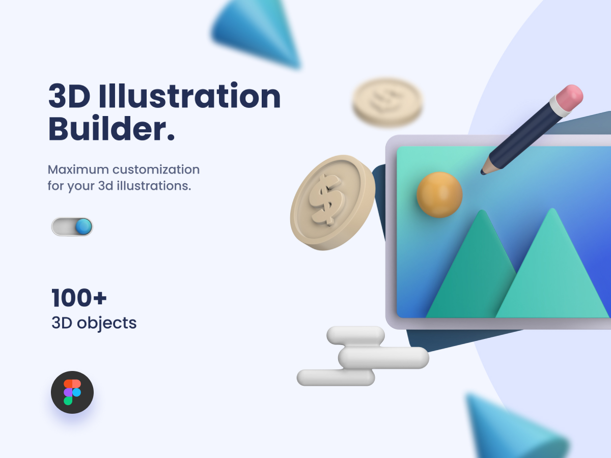 三维立体办公学习系统元素3D图标设计素材 3D Illustration Builder_img_2