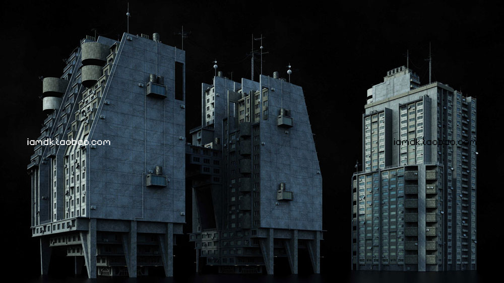 【56.6G】工业街道城市楼房建筑3D模型 C4D/MAX/FBX/OBJ/Maya/Blender等 Kitbash3d – Soviet Blocks_img_2