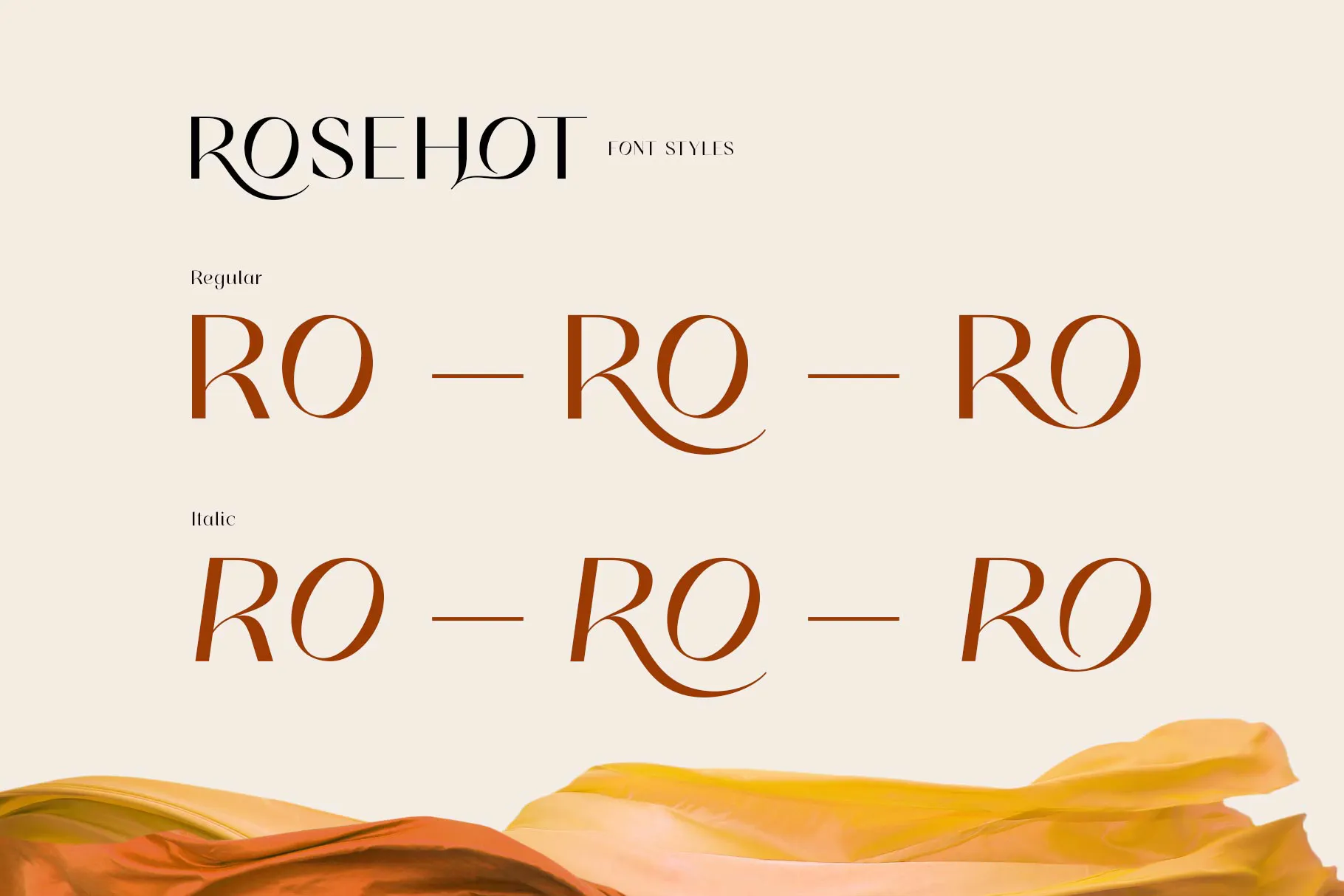 优雅奢华杂志海报婚礼设计衬线英文字体 Rosehot Typeface_img_2