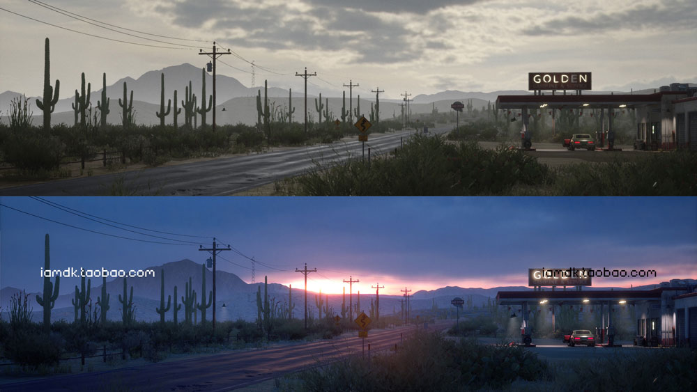 UE模型 模块化沙漠仙人掌加油站场景3D设计素材 Unreal Engine - Desert Gas Station (4.2x)_img_2