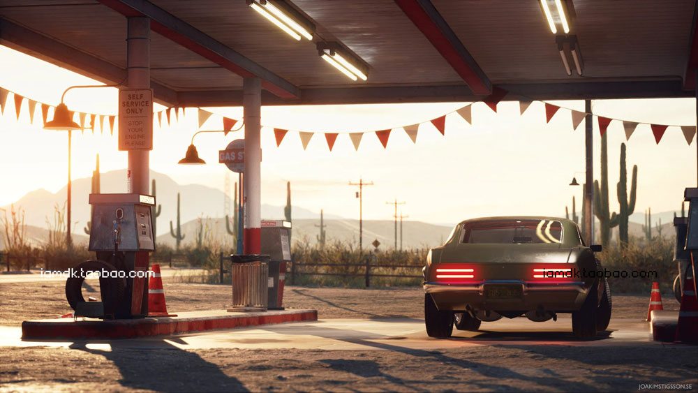 UE模型 模块化沙漠仙人掌加油站场景3D设计素材 Unreal Engine - Desert Gas Station (4.2x)_img_2