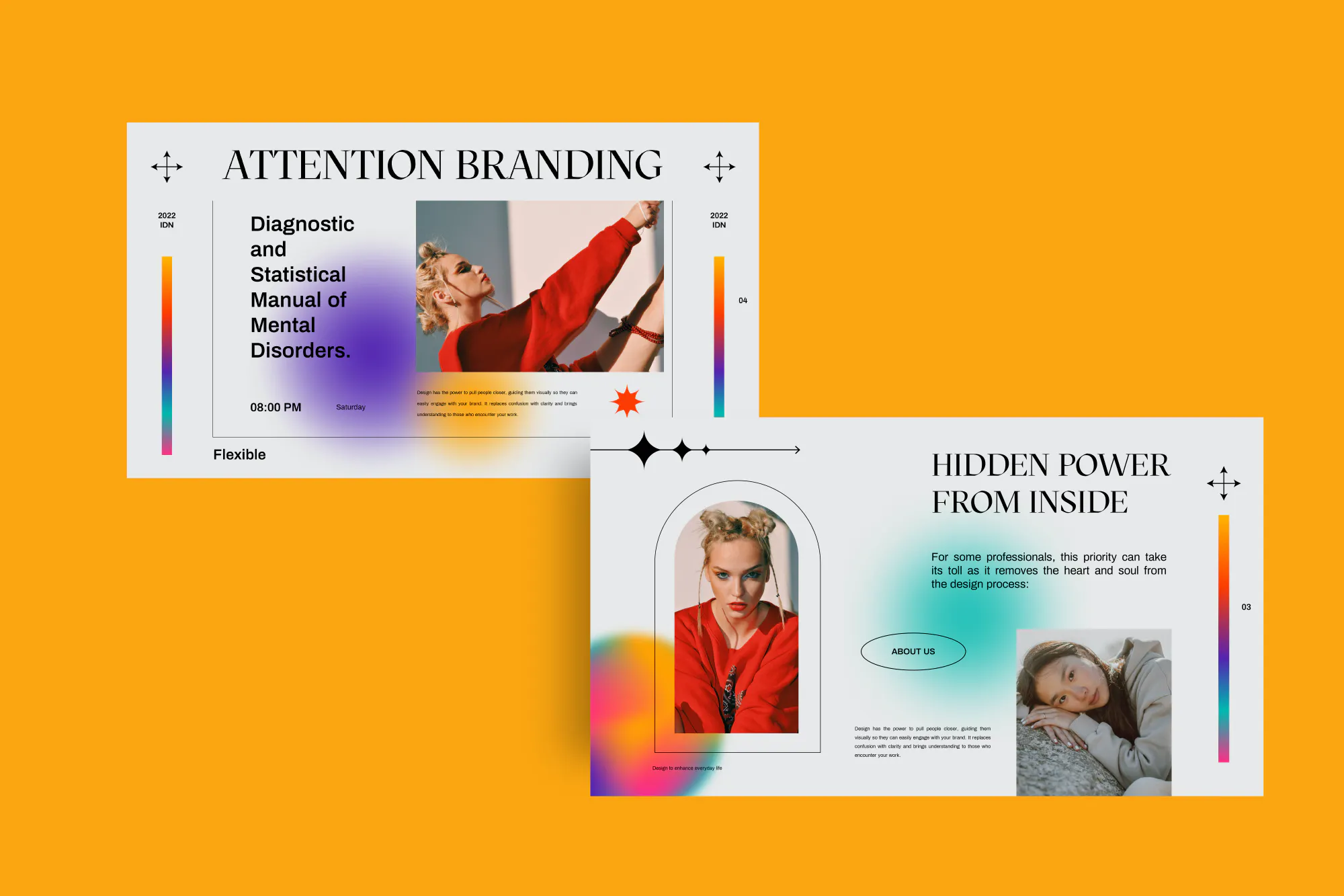 现代时尚品牌营销策划提案简报设计ppt模版 Attention Brand Gradient Powerpoint+keynote_img_2