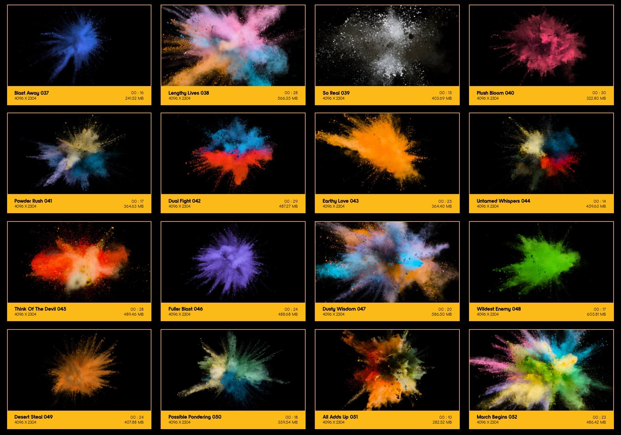 100+组彩色粉尘粉末慢动作爆炸飞散动画Alpha透明通道4K视频素材 Busyboxx - V08 Powder Explosions_img_2