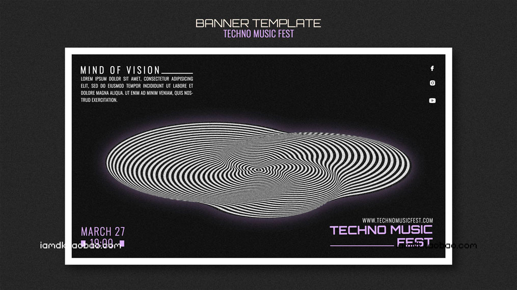 抽象艺术波浪线条曲线海报传单设计PSD模板素材 Curve Wave Poster Template_img_2