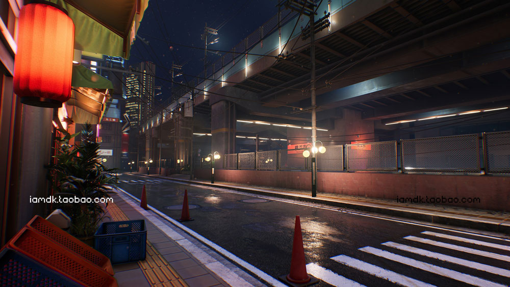 UE模型 潮流赛博朋克霓虹效果日式风城市街道场景3D设计素材 Unreal Engine - Japanese city pack_img_2