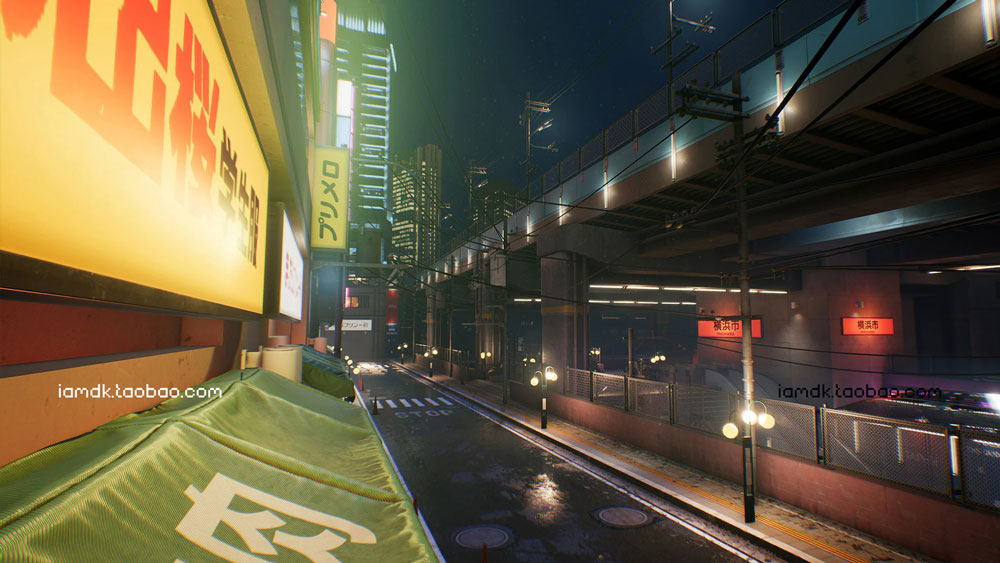 UE模型 潮流赛博朋克霓虹效果日式风城市街道场景3D设计素材 Unreal Engine - Japanese city pack_img_2