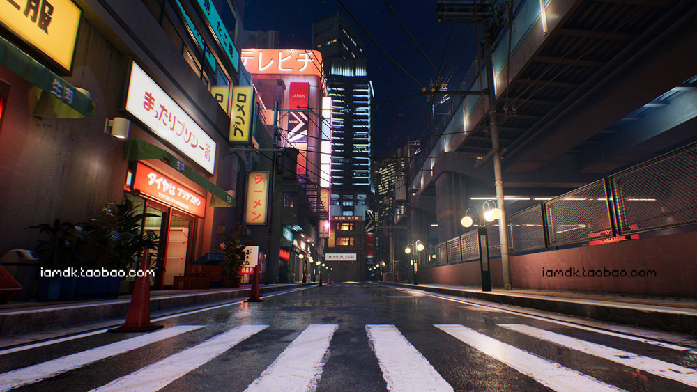 UE模型 潮流赛博朋克霓虹效果日式风城市街道场景3D设计素材 Unreal Engine - Japanese city pack_img_2