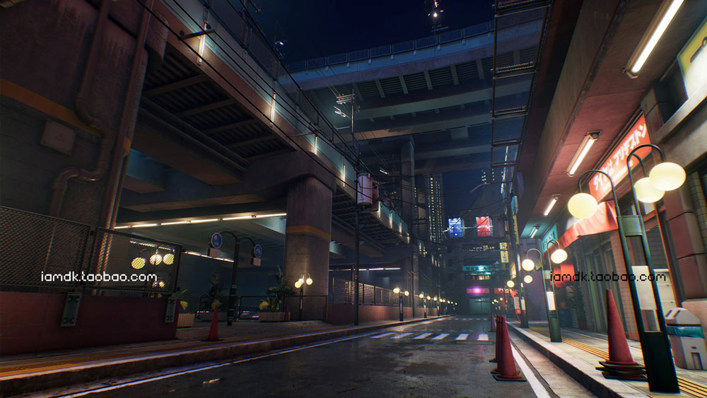 UE模型 潮流赛博朋克霓虹效果日式风城市街道场景3D设计素材 Unreal Engine - Japanese city pack_img_2