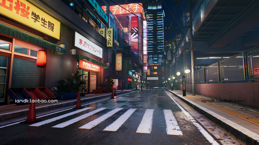 UE模型 潮流赛博朋克霓虹效果日式风城市街道场景3D设计素材 Unreal Engine - Japanese city pack_img_2