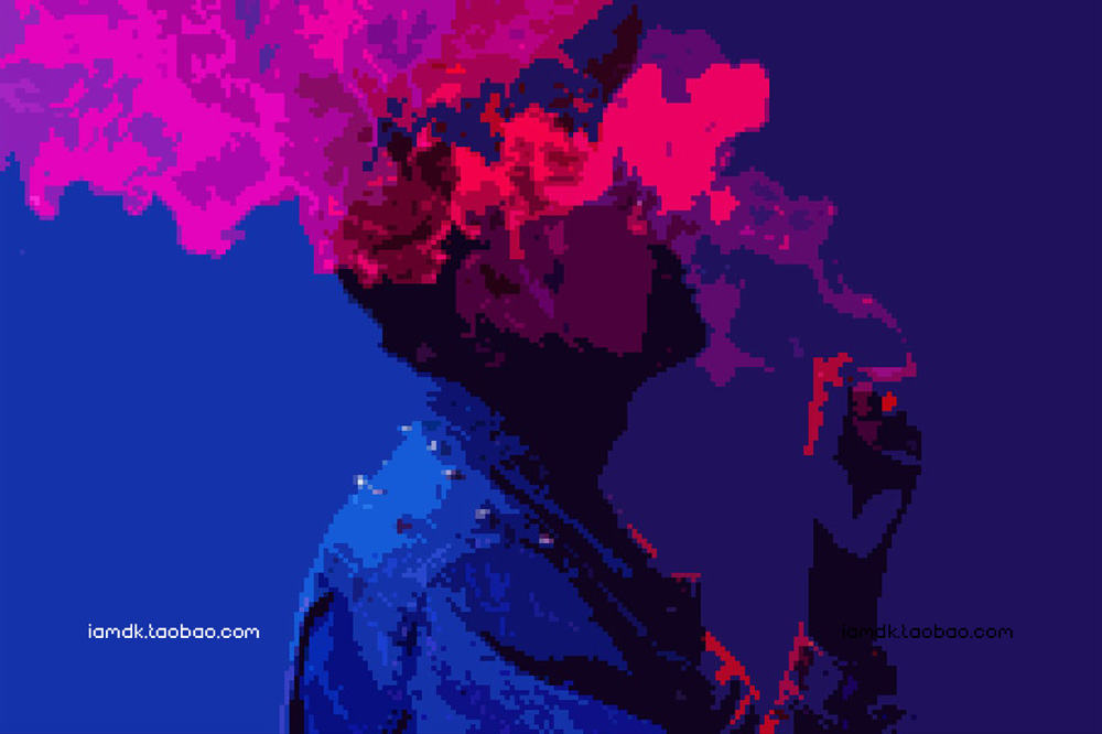 潮流故障失真像素颗粒粒子照片修图特效PS样机模板源文件 Pixels Photo Effect_img_2
