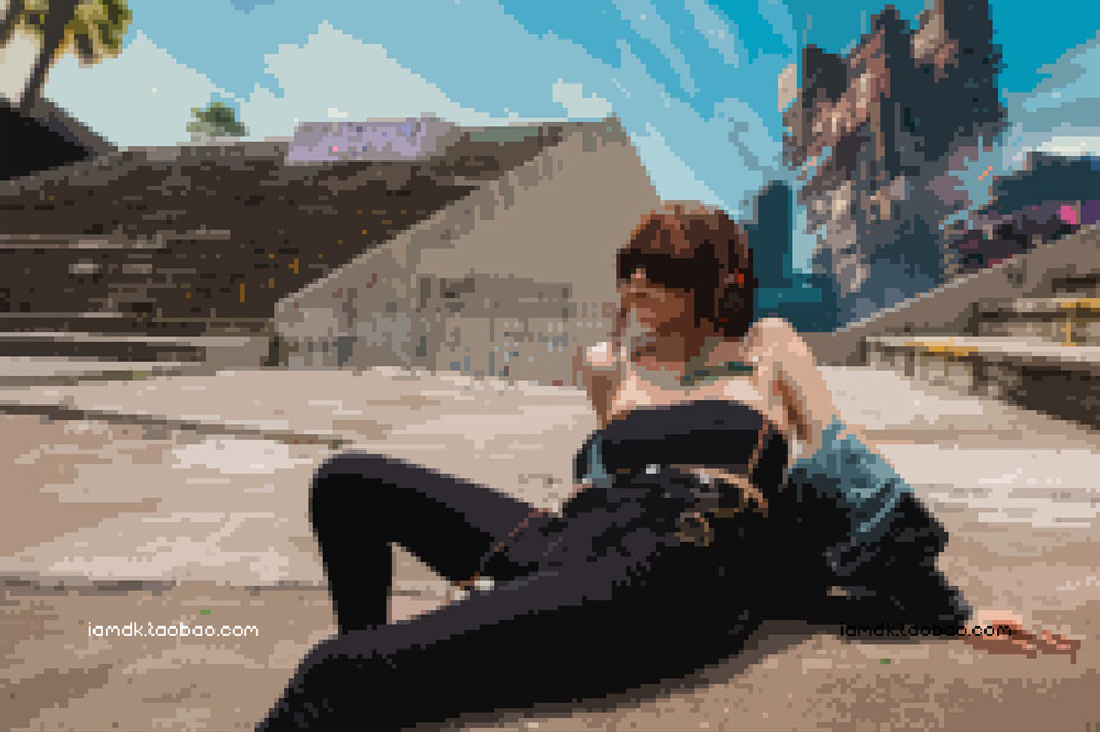 潮流故障失真像素颗粒粒子照片修图特效PS样机模板源文件 Pixels Photo Effect_img_2