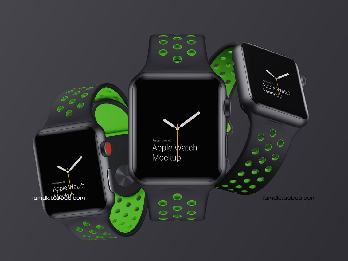 高级Apple Watch 4智能手表屏幕演示样机模板 Apple Watch 3 Mockups_img_2