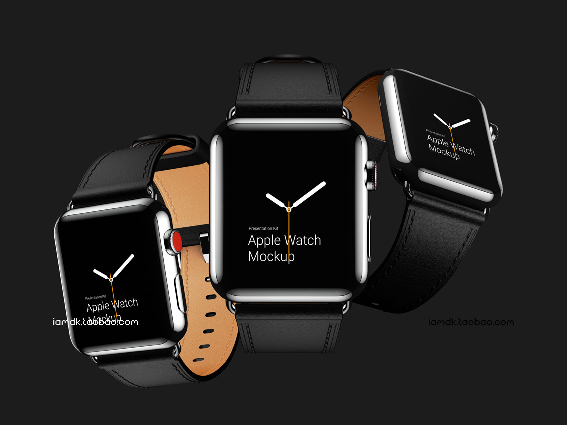 高级Apple Watch 4智能手表屏幕演示样机模板 Apple Watch 3 Mockups_img_2