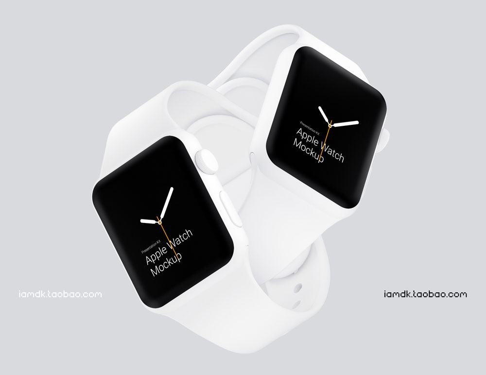 高级Apple Watch 4智能手表屏幕演示样机模板 Apple Watch 3 Mockups_img_2