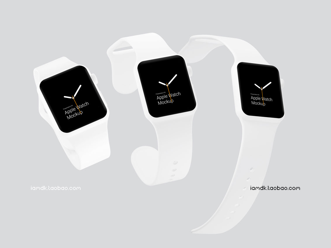 高级Apple Watch 4智能手表屏幕演示样机模板 Apple Watch 3 Mockups_img_2