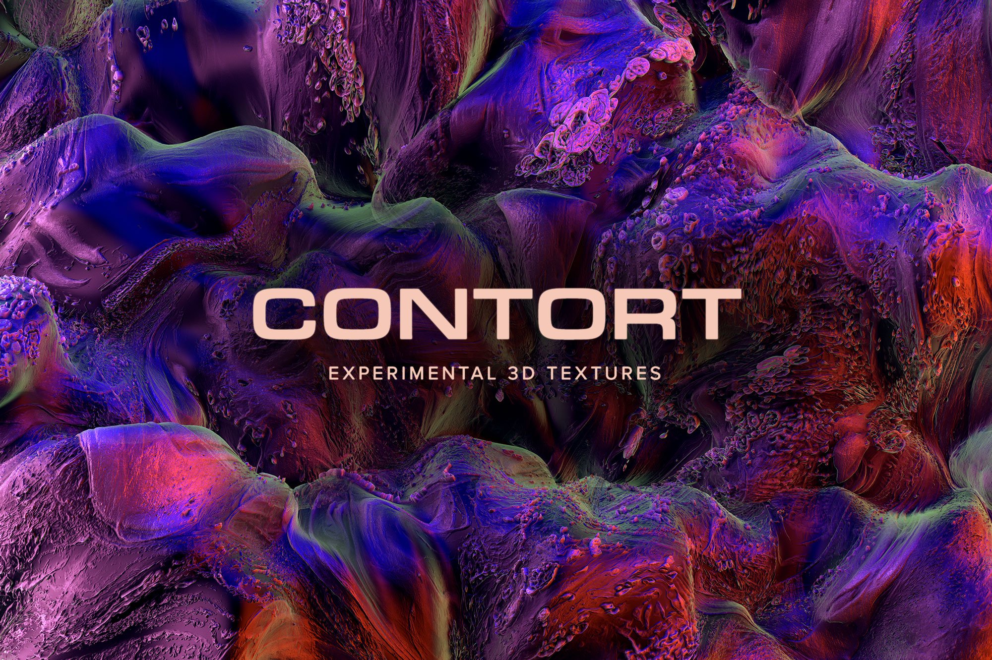 抽象3D扭曲固态液体流动聚集活力变化肌理纹理背景素材 Contort: Experimental 3D Textures_img_2