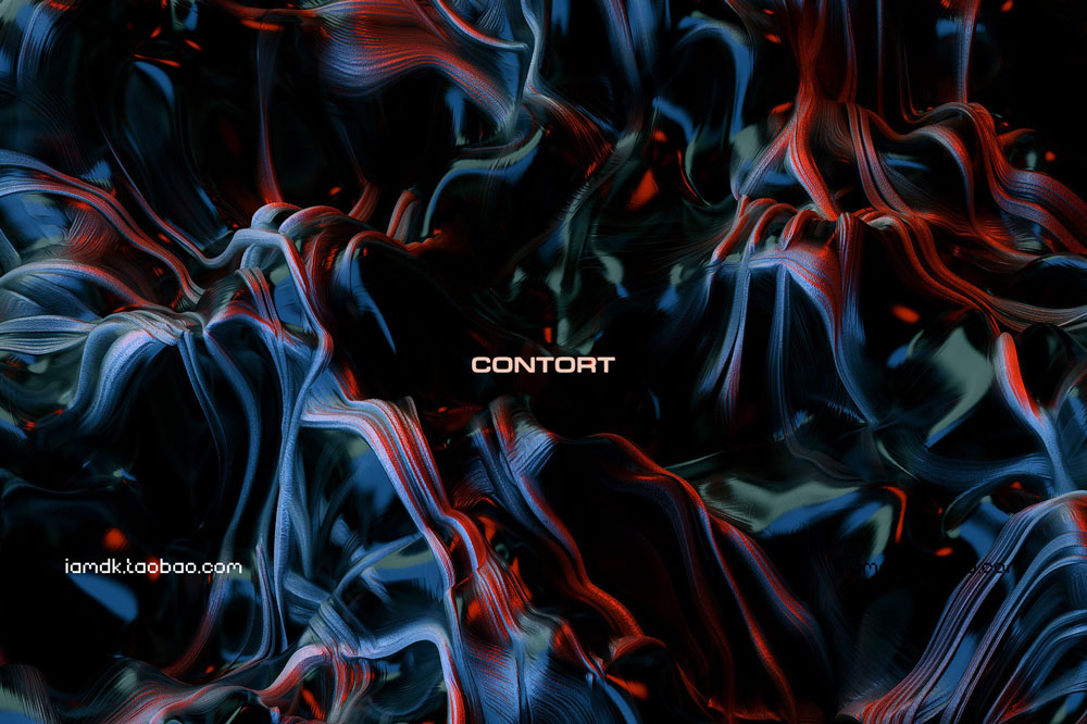 抽象3D扭曲固态液体流动聚集活力变化肌理纹理背景素材 Contort: Experimental 3D Textures_img_2