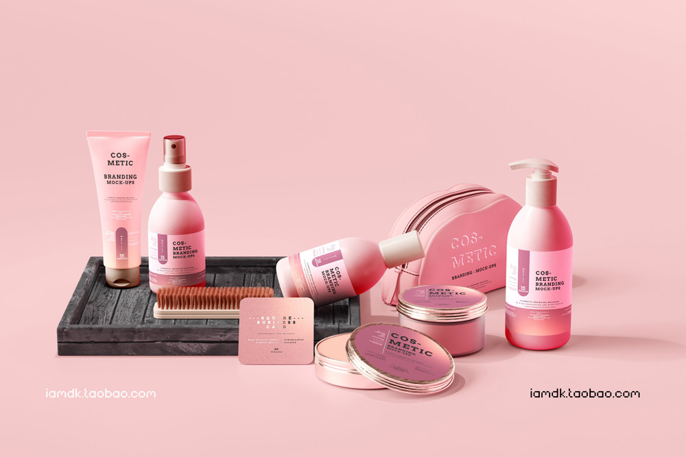 101款化妆品品牌Logo设计名片包装瓶册子展示贴图样机PSD模板 101 Cosmetic Branding Mockup Scenes_img_2