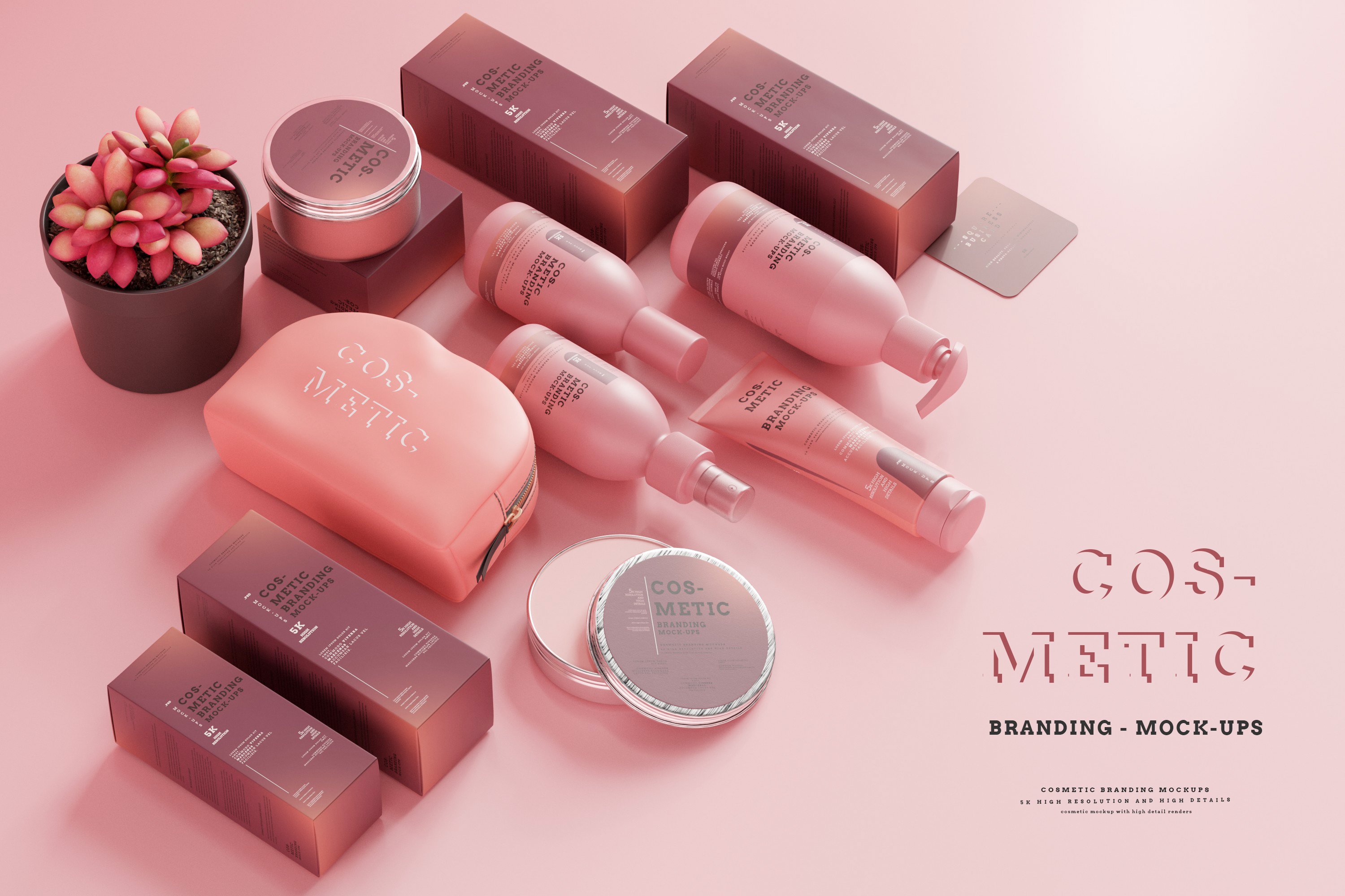 101款化妆品品牌Logo设计名片包装瓶册子展示贴图样机PSD模板 101 Cosmetic Branding Mockup Scenes_img_2