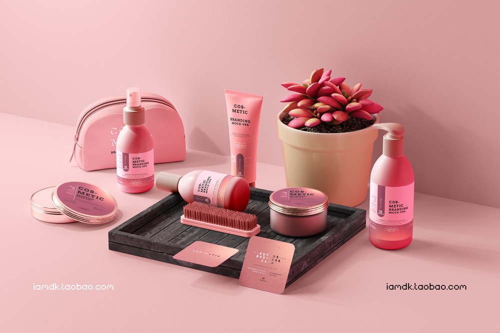 101款化妆品品牌Logo设计名片包装瓶册子展示贴图样机PSD模板 101 Cosmetic Branding Mockup Scenes_img_2