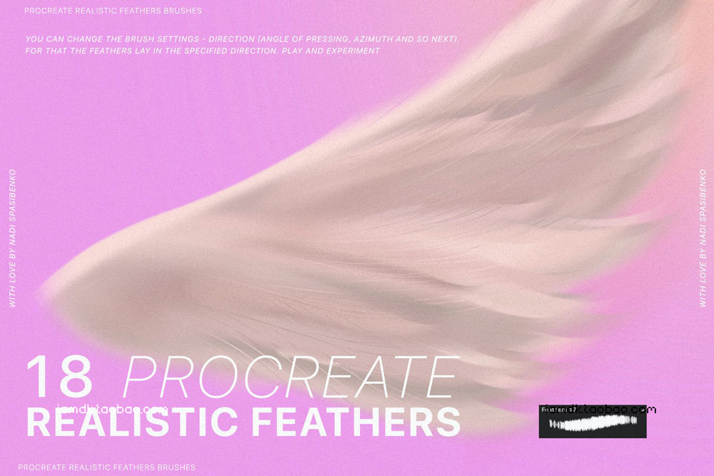 逼真鸟类羽毛绘画效果iPad Procreate笔刷素材 Procreate Realistic Feather Brushes_img_2