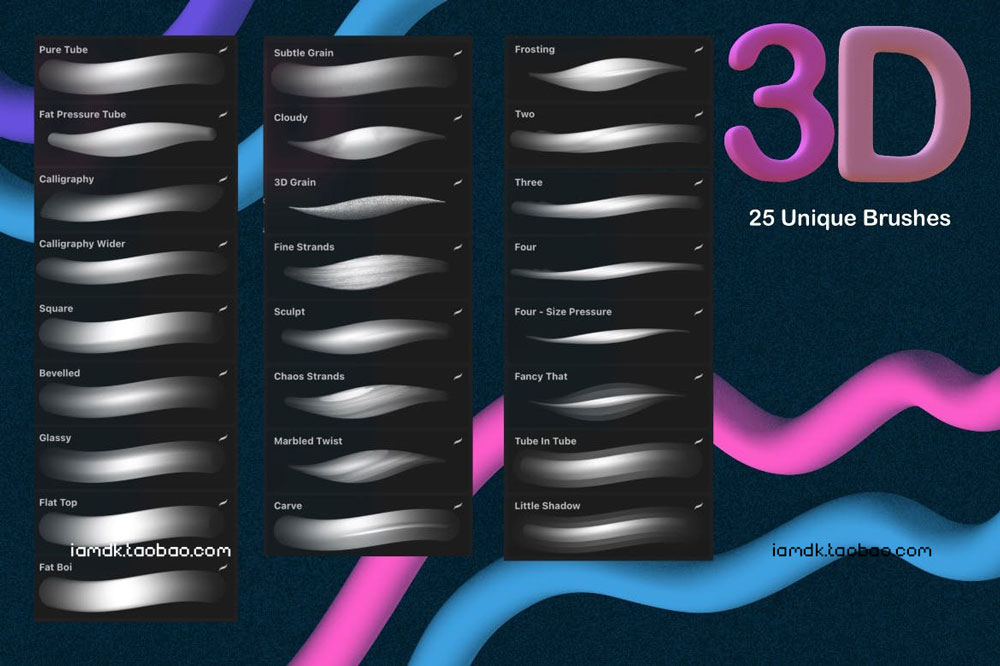 卡通有趣3D立体气泡笔触艺术绘画效果iPad Procreate笔刷素材 3D Pop Procreate Brushes_img_2