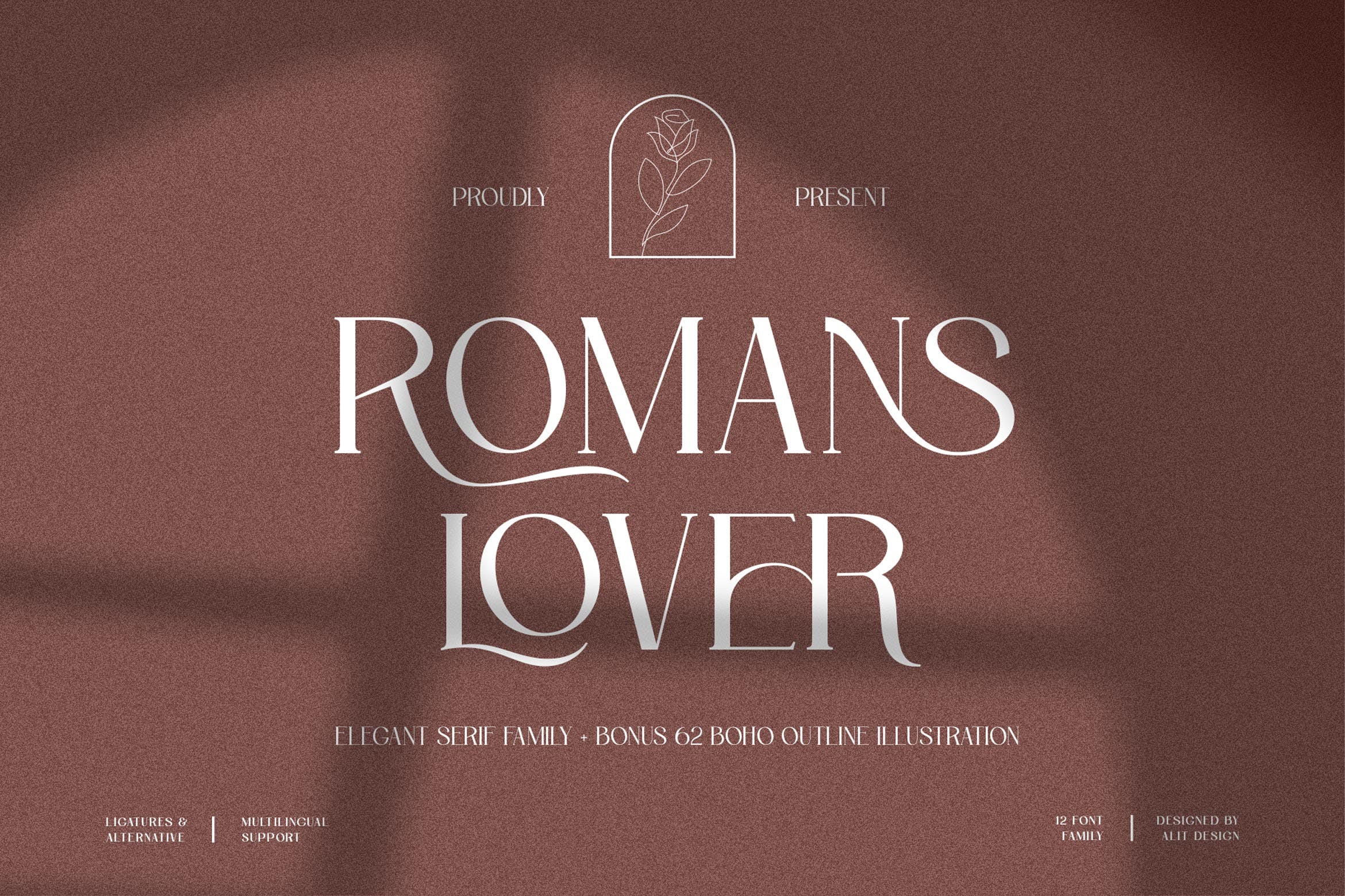 时尚优雅杂志海报标题设计衬线英文字体 Roman Lover_img_2