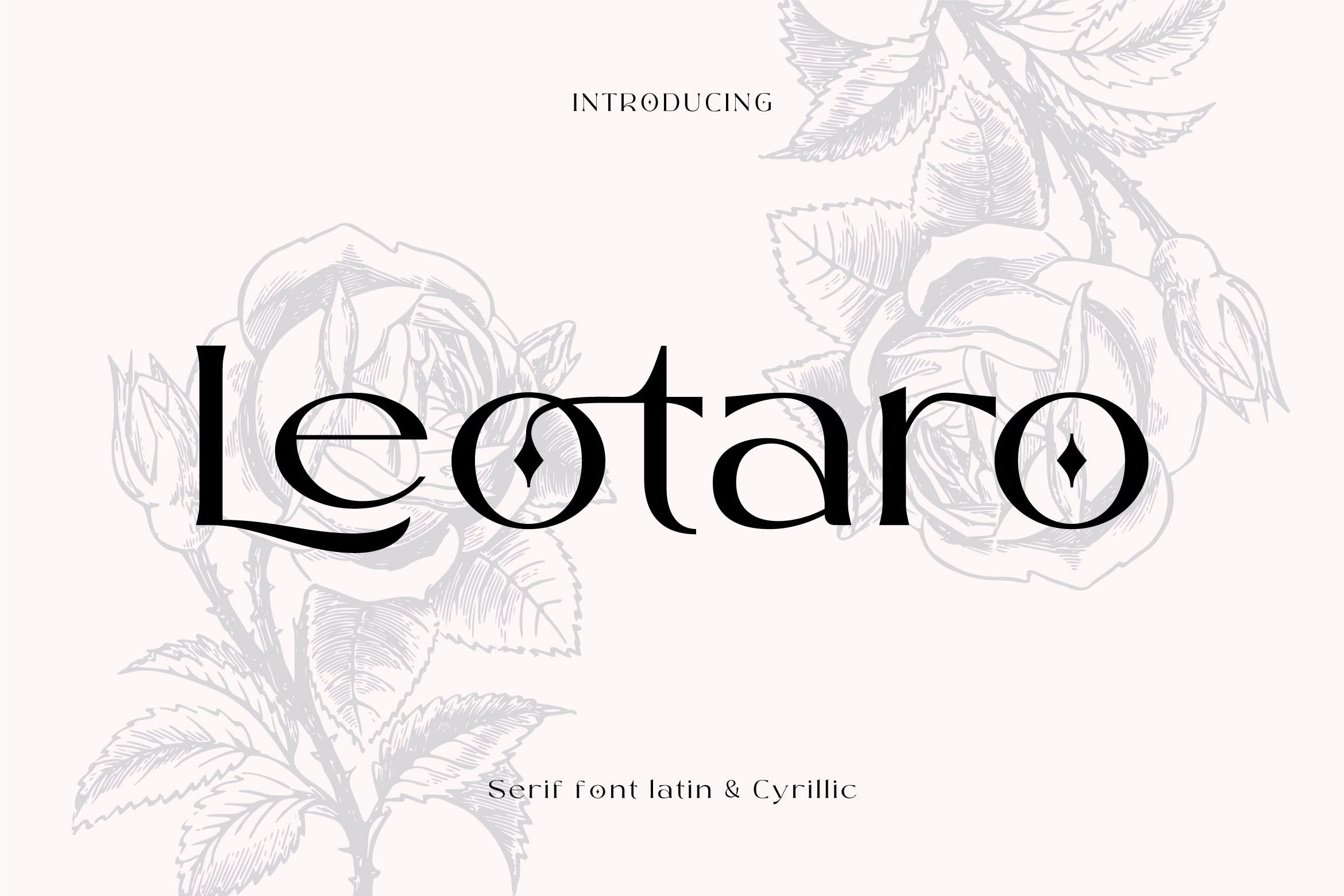 现代杂志海报徽标logo设计衬线英文字体 Leotaro - Serif Latin and Cyrillic_img_2