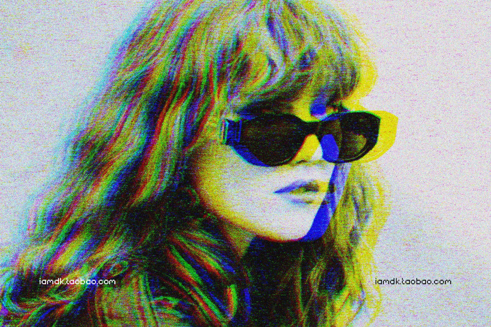 复古故障噪点颗粒旧电视显示效果照片处理特效PS样机模板 Noise Glitch Photo Effect_img_2