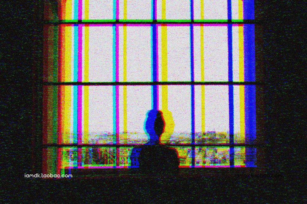 复古故障噪点颗粒旧电视显示效果照片处理特效PS样机模板 Noise Glitch Photo Effect_img_2