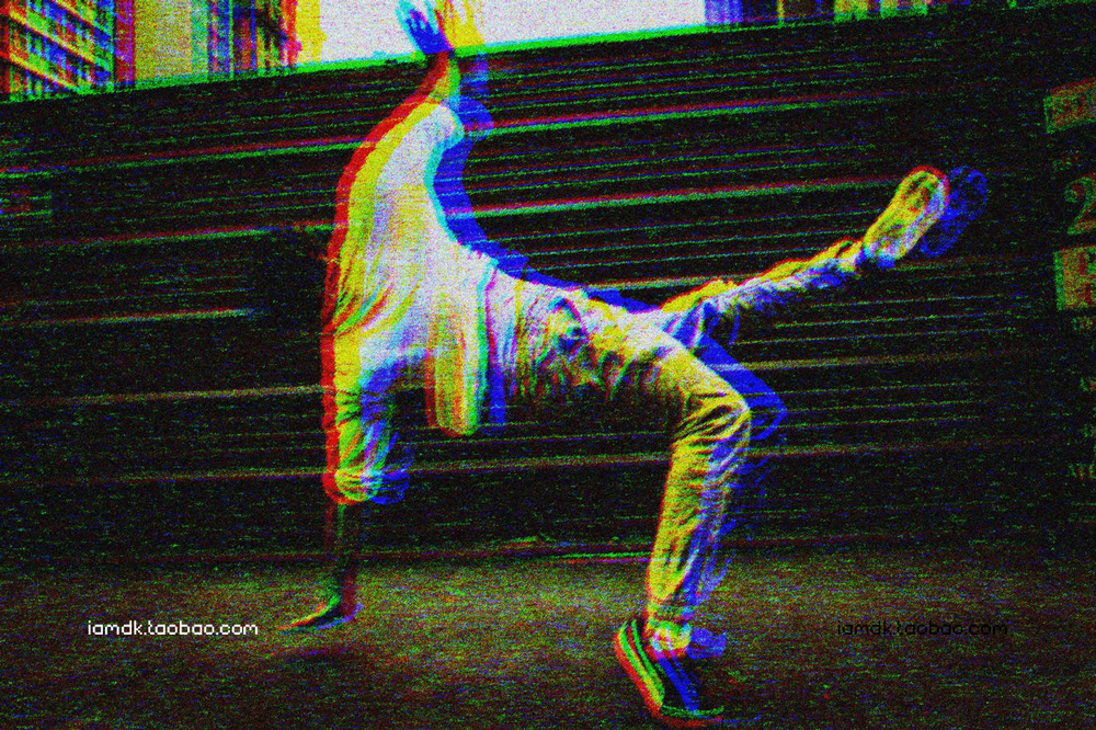 复古故障噪点颗粒旧电视显示效果照片处理特效PS样机模板 Noise Glitch Photo Effect_img_2