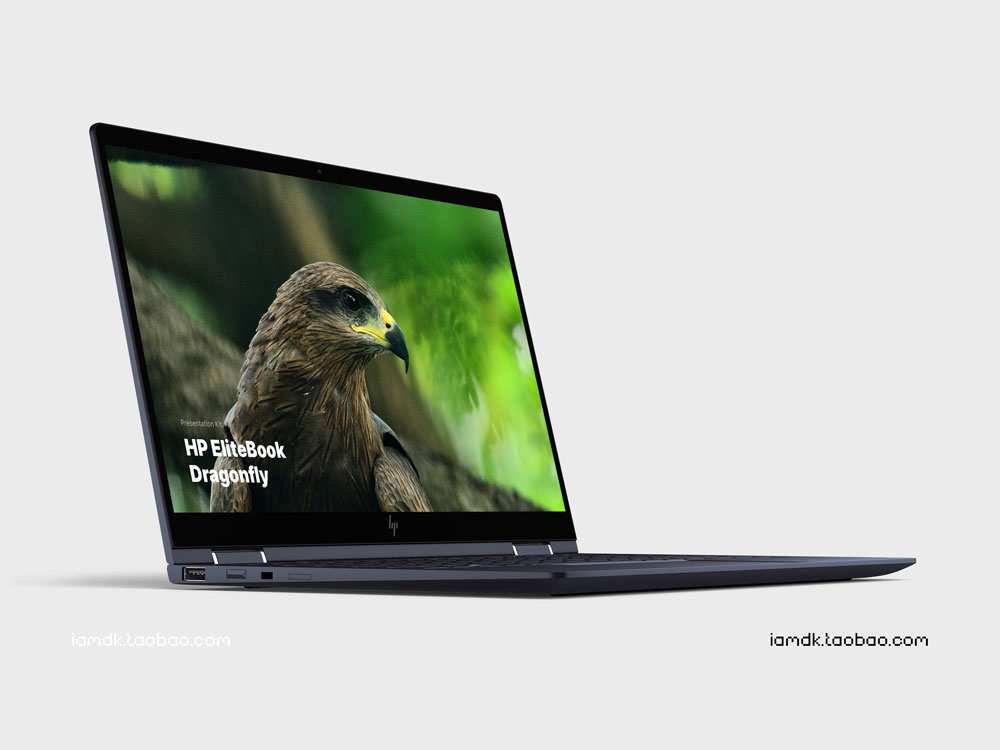 时尚惠普Elitebook笔记本电脑屏幕演示样机模板 HP Elitebook Dragonfly Mockups_img_2