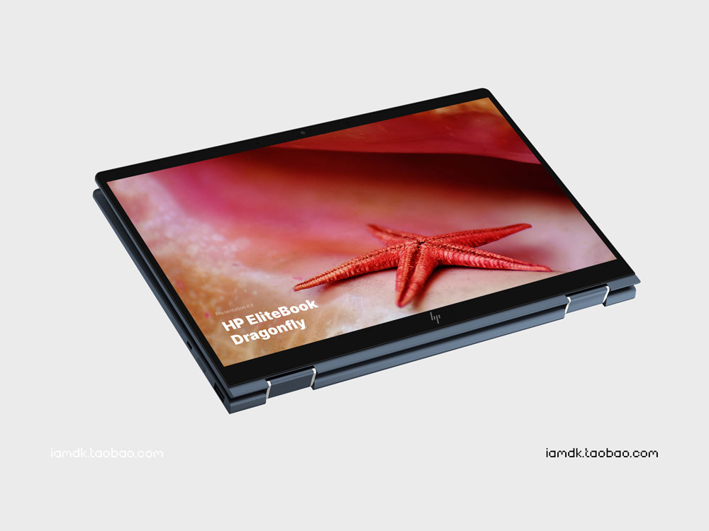 时尚惠普Elitebook笔记本电脑屏幕演示样机模板 HP Elitebook Dragonfly Mockups_img_2