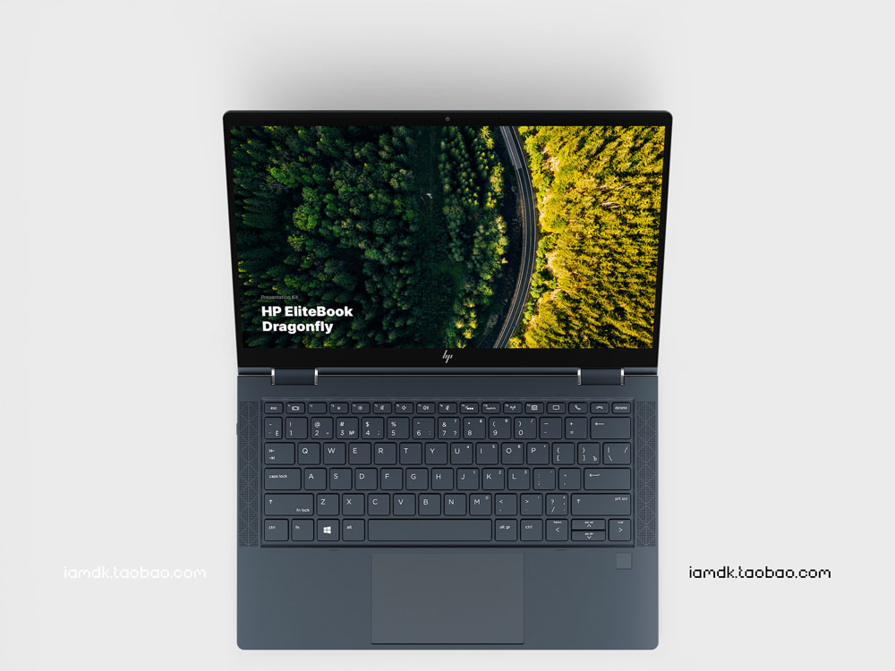 时尚惠普Elitebook笔记本电脑屏幕演示样机模板 HP Elitebook Dragonfly Mockups_img_2