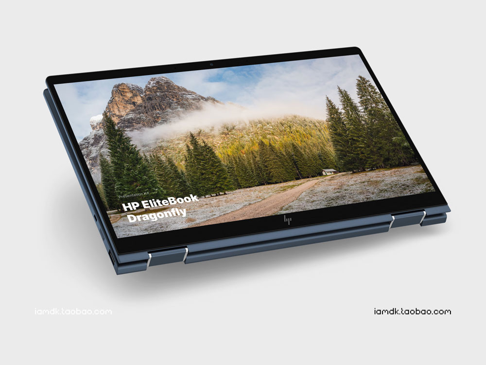 时尚惠普Elitebook笔记本电脑屏幕演示样机模板 HP Elitebook Dragonfly Mockups_img_2