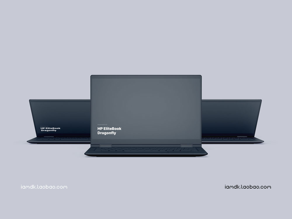 时尚惠普Elitebook笔记本电脑屏幕演示样机模板 HP Elitebook Dragonfly Mockups_img_2