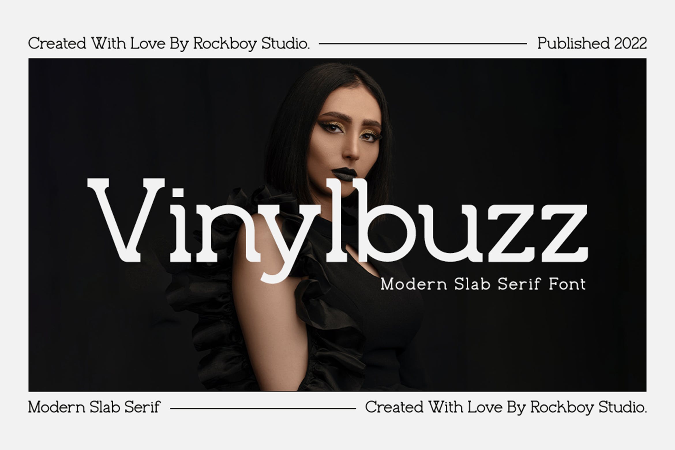 时尚杂志广告商标设计衬线英文字体 Vinylbuzz - Slab Serif Font_img_2