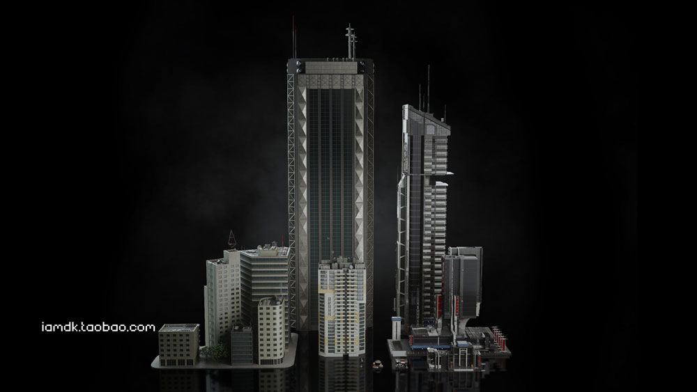 UE模型 未来科幻赛博朋克霓虹城市建筑3D设计素材 KitBash3D - Mini Kit: Neo City_img_2