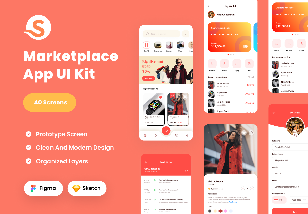 高级电子商城购物APP应用程序界面设计UI套件 Marketplace E-commerce UI Kit_img_2