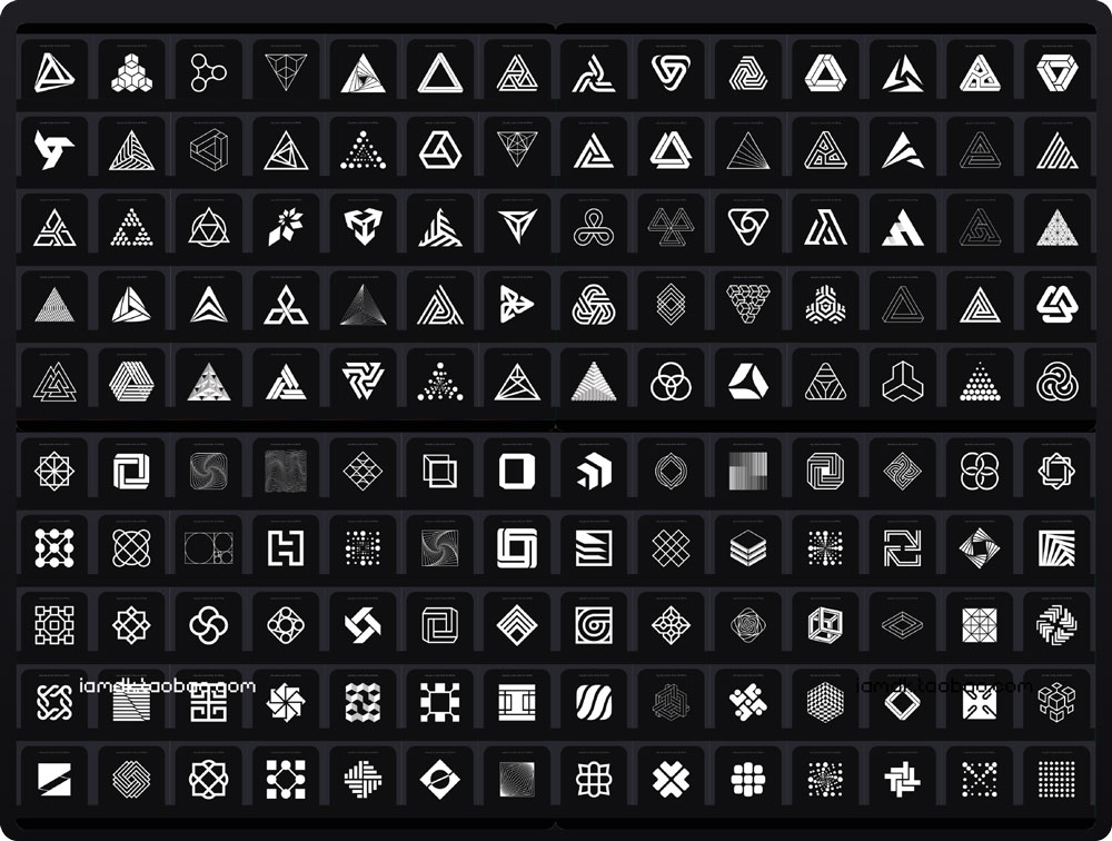 1000+时尚几何标志Logo图标矢量设计素材 Logo Shape Pack_img_2