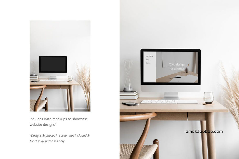 26款时尚优雅网页界面设计苹果iMac电脑笔记本iPad演示样机模板 Bruton - Photo & Mockup Bundle_img_2